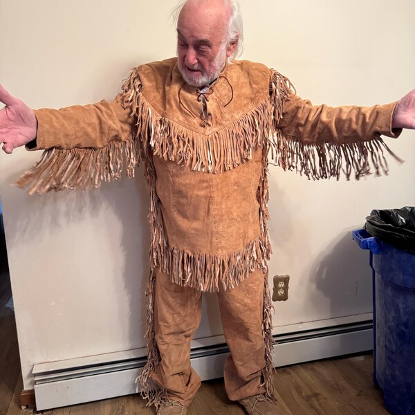 Men's Traditional Handmade Western Style Cowboy Chap Fringes, Suede ...