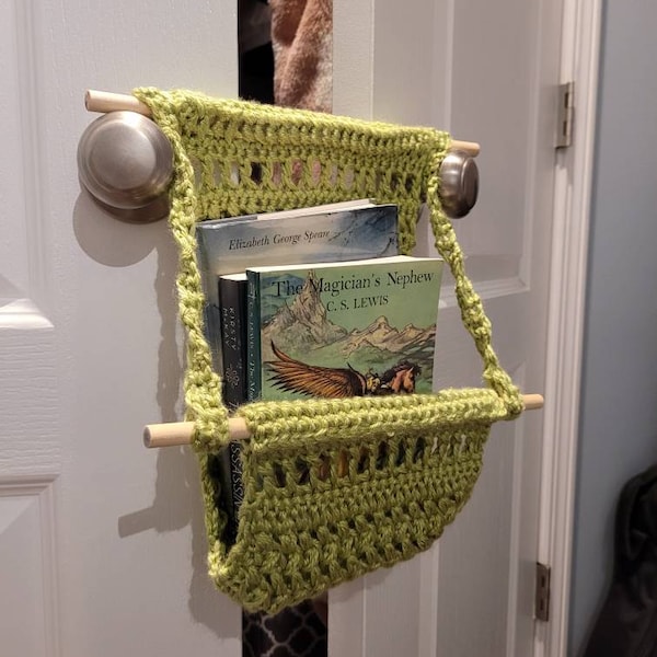 Boho Book Nook Crochet Pattern, Crochet Wall Hanging Pattern, Crochet Hanging Basket, Wall ...