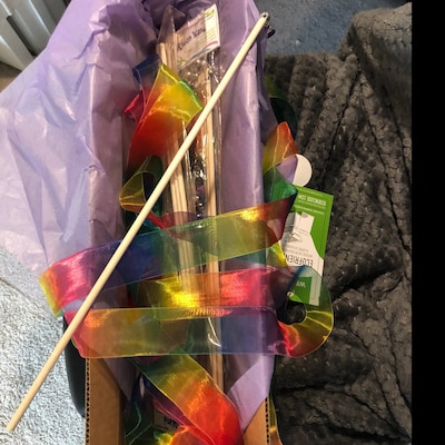 RIBBON WAND With Two 6' Ribbons on 16 Handle With Spinner Swivel and ...