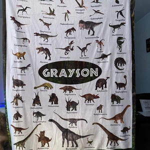 Personalized Dinosaur Blanket - Fleece Blanket - Miles Kimball