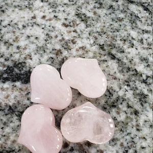 Rose Quartz Puffy Stone Shaped Heart K100 photo