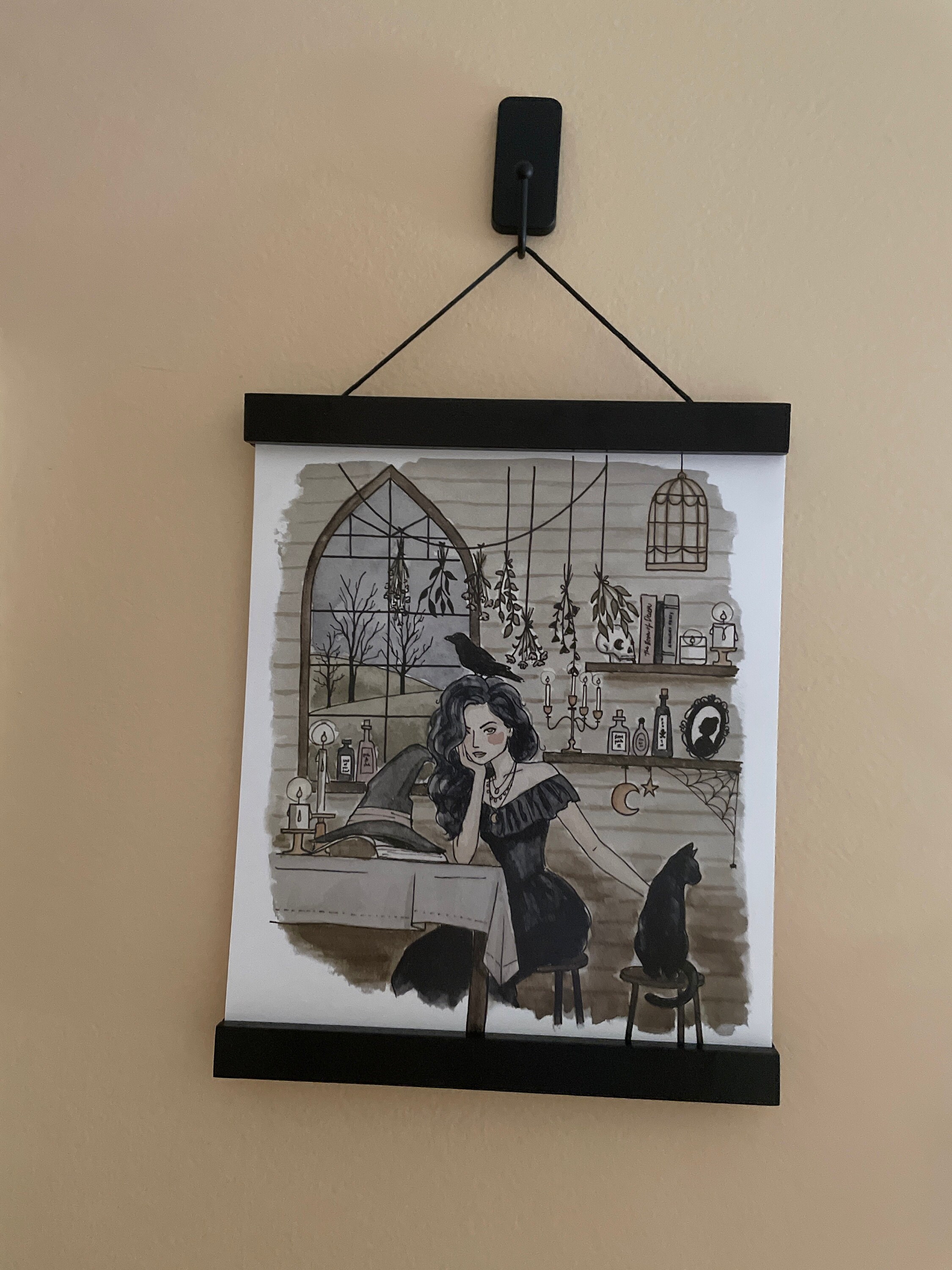 Witch Print | Watercolor Illustration | Wall Art | 8x10&quot; 5x7&quot; Archival Art Print