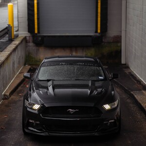 Reversecut Windshield Banner Vinyl Wrap – Ford Performance Style For Mustang, Oracal 3Mil Matte