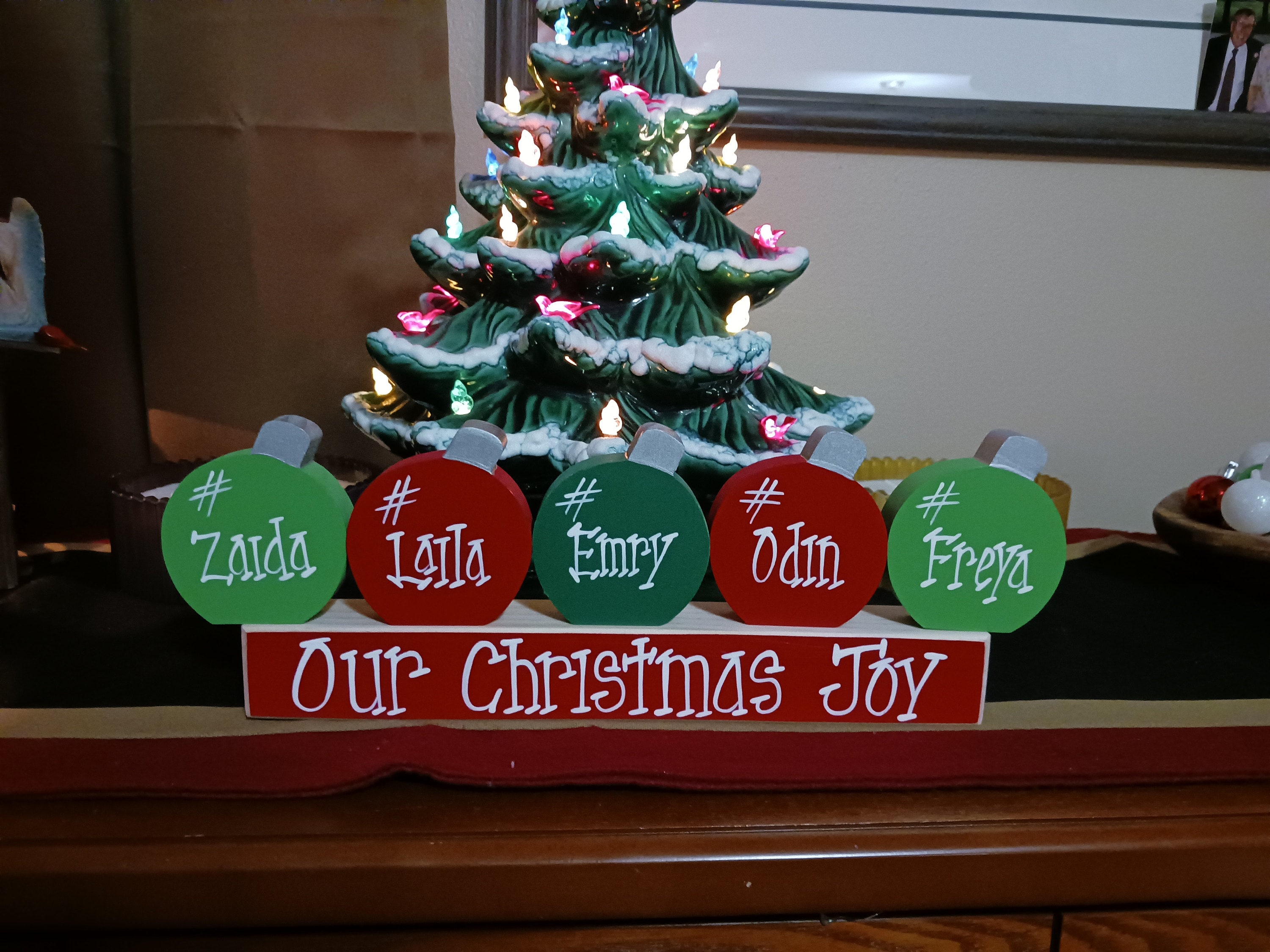 Personalized Family Christmas Ornament Block Set Custom Holiday Ornament Gift Holiday Decor Personalized Christmas Decoration Grandma Gift