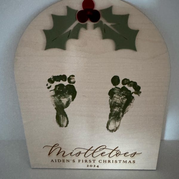 Kit Impronta Bambino Per Papà – Regalo Fai Da Te Con Cornice In Legno Per Festa Papà O Compleanno
