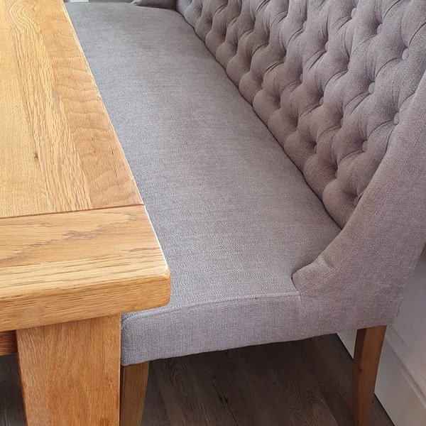 Padstow Upholstered Dining Bench in Luxurious Velvet With Solid Oak ...