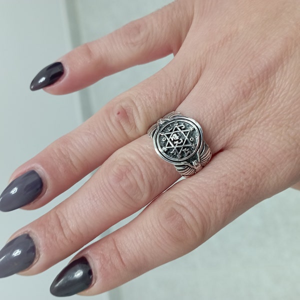 Star of David Ring 925 Sterling Silver,seal of Solomon Ring,key of ...