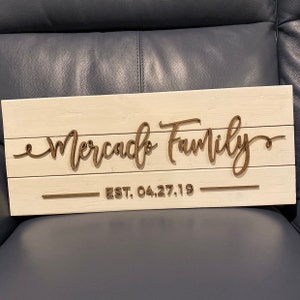 Pallet Sign / Last Name Sign / Custom Wood Sign / Established Sign /  Personalized Wedding gift / Wedding Sign / 3D Sign / Family Name Sign photo