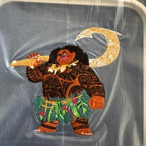 モアナ マウイの刺繍デザイン、4x4インチ/5x7インチ刺繍枠対応（即時