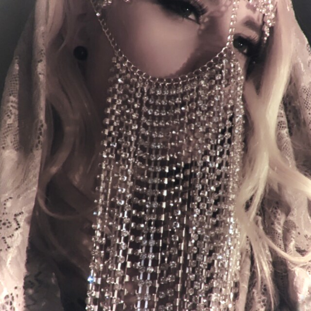 ♪266❤️ パール　ガラスストーン　マスクチェーン　マスク ♪266❤️ パールガラスストーンマスクチェーンマスク