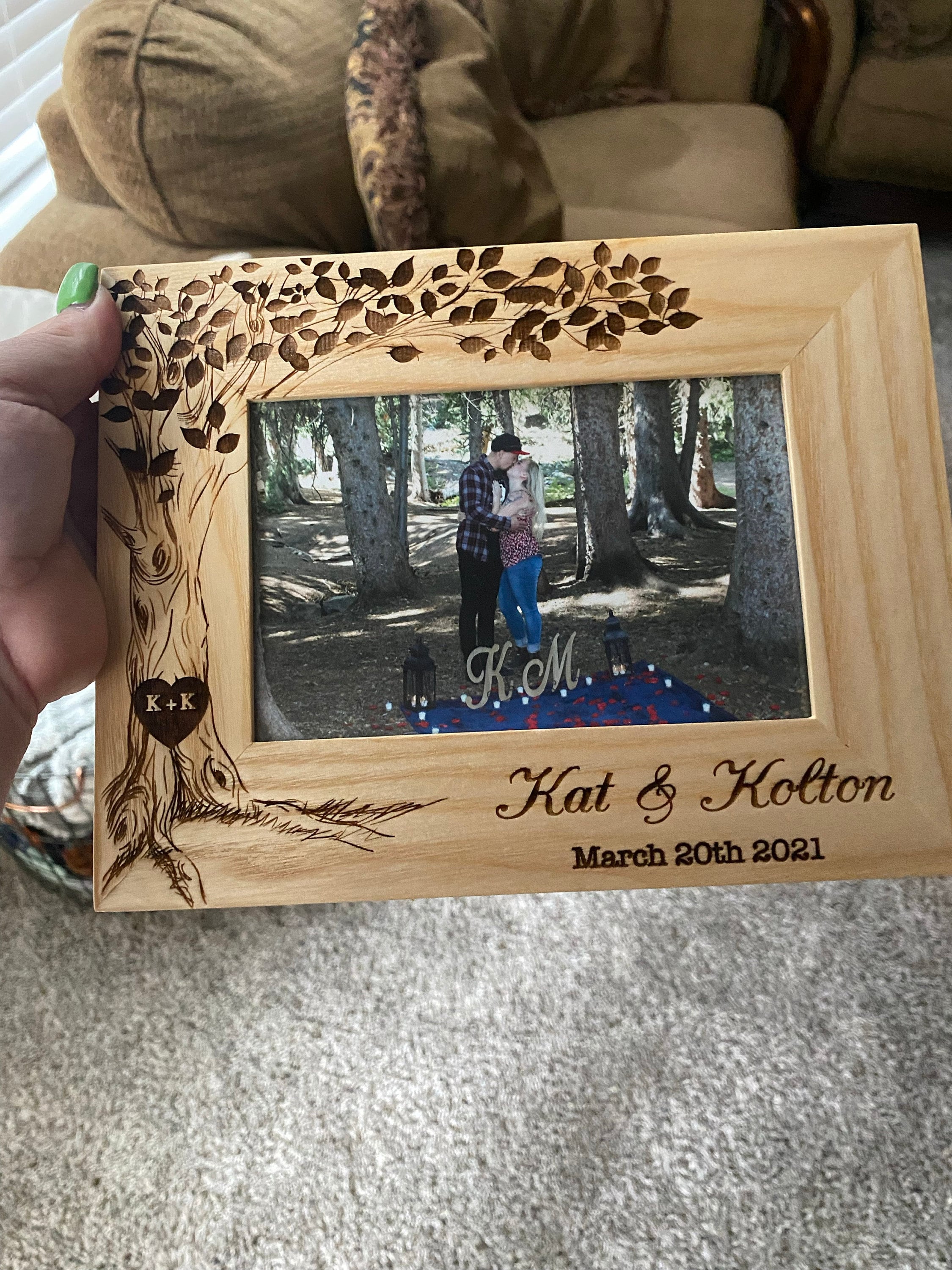 Personalized Wedding Gift, Wedding Picture Frame Wood, Custom Wedding Gift, Wedding gifts for couple, Engraved Wedding Photo Frame with Date