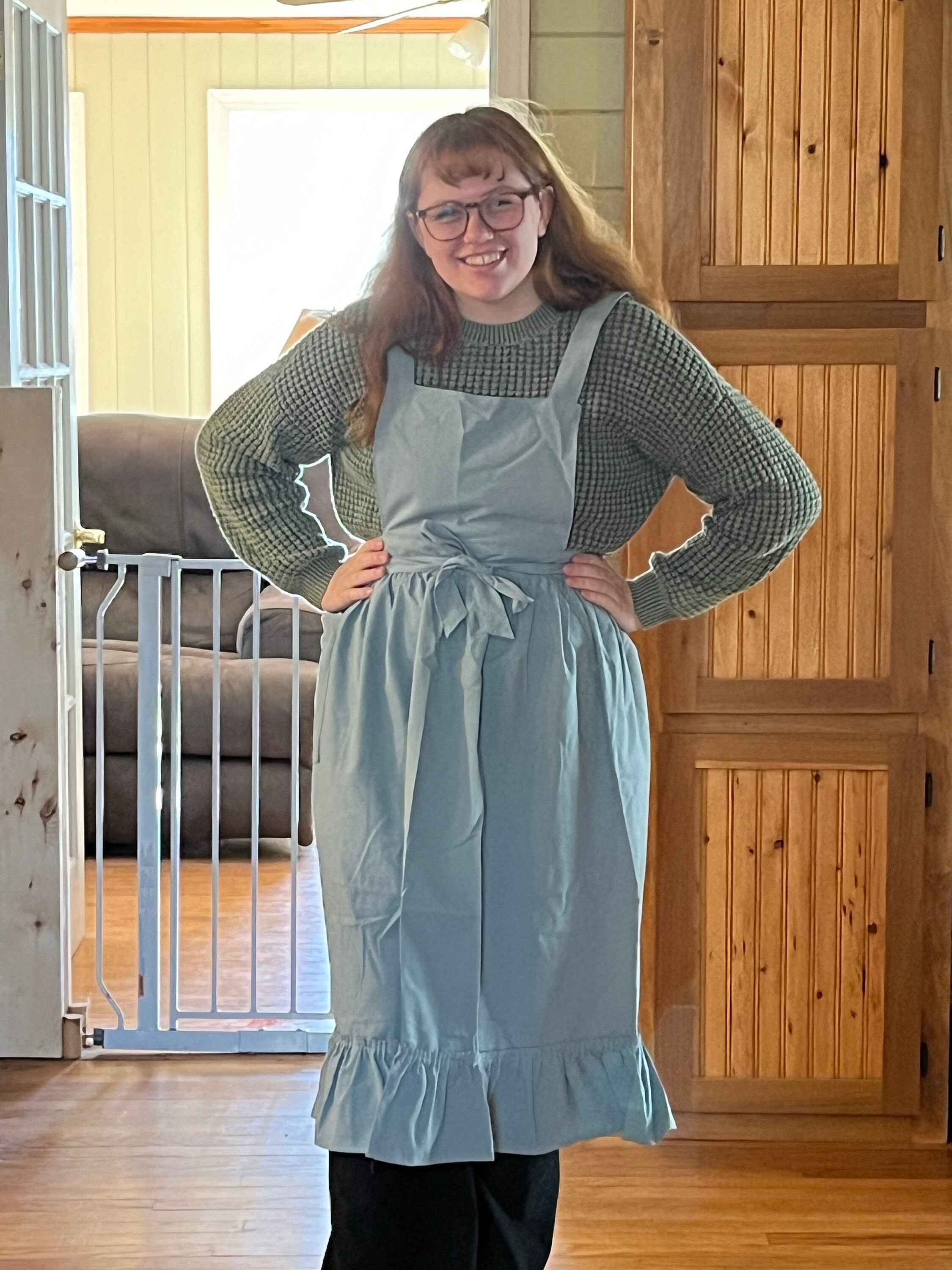 aprons for women with pocket , pinafore aprons for women retro , green , medieval, kitchen dress , apron dress , ruffles , her gift, pink