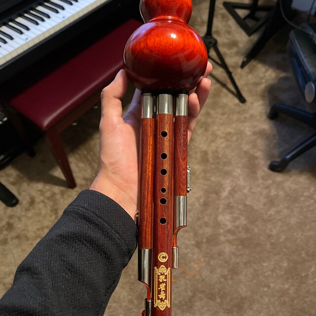 OrientalMusicSanctuary Professional Cambodian Rosewood Hulusi - Chinese 2024 Curcubit Gourd Flute