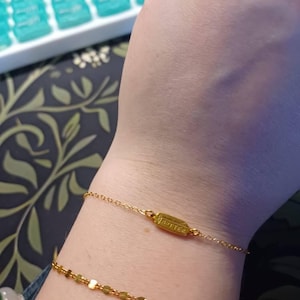 Customer photo, Stick of Butter Charm Bracelet