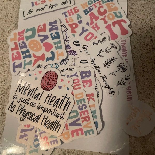 Mental Health Stickers Pack, Water Bottle Stickers, Laptop Stickers ...