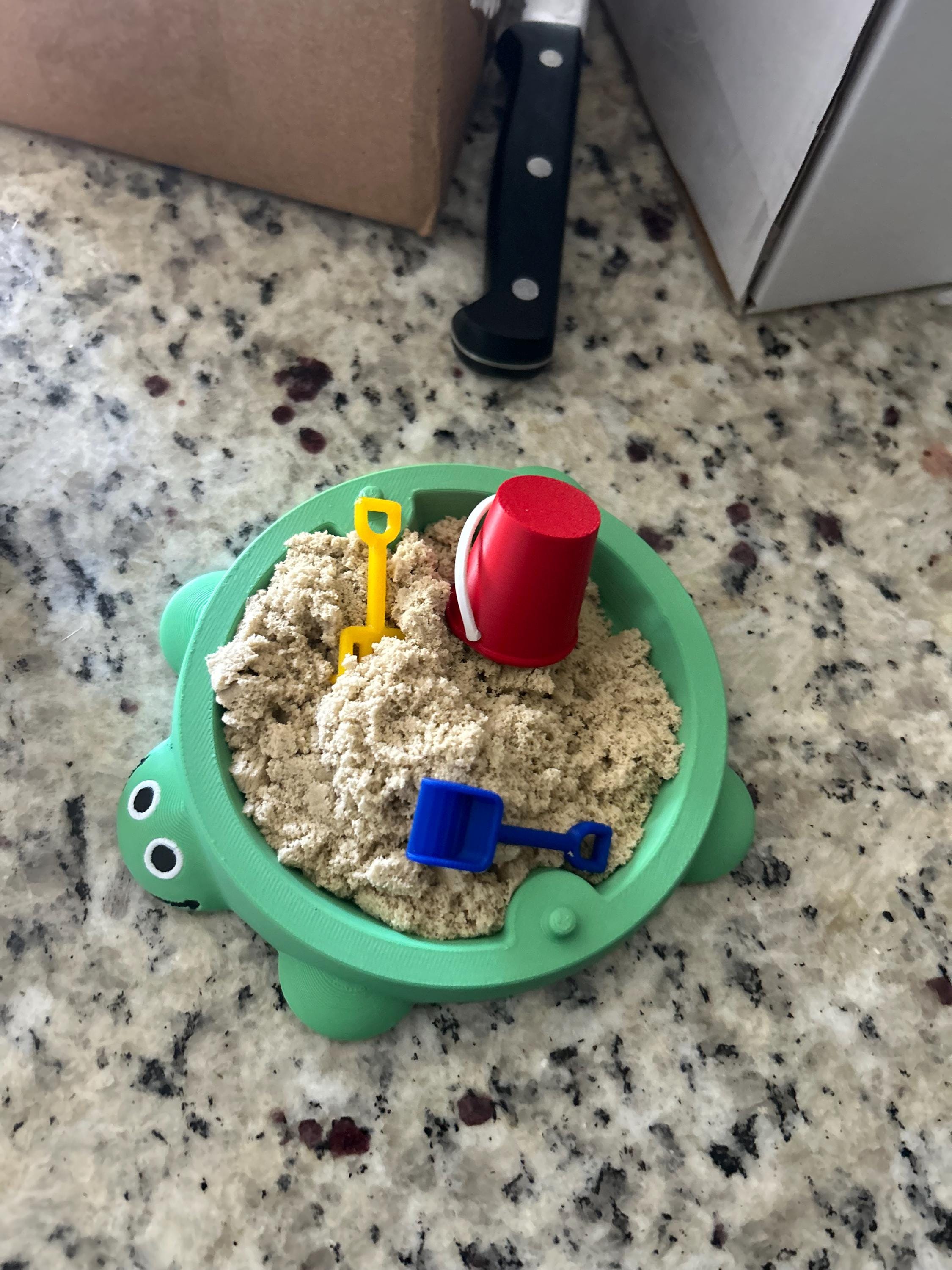 Mini Turtle Sandbox with Sand & Mini Tools - Sensory Zen Garden, 90s Nostalgia, 90s Toys, Office Decor, 4.5&quot; Small Size