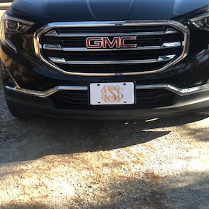 Custom "WHITE" License Plate, Car Tag, Personalized Car Tag, Custom Front Plate, Monogram License, Personalized License Plate