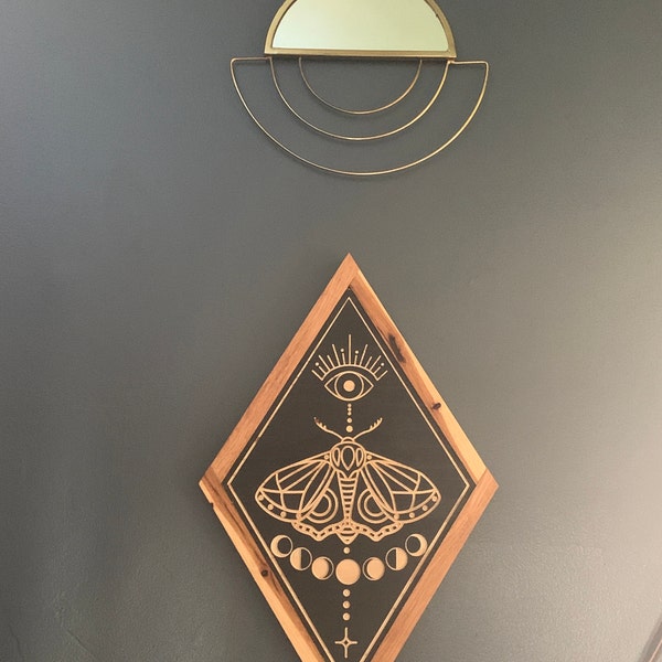CARVED Wall Hanging Moon Phase Moth - Etsy