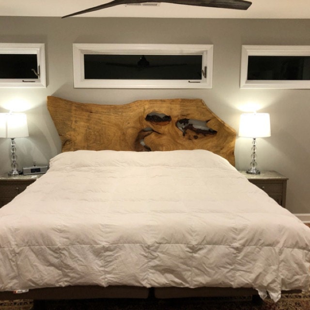 Custom Live Edge Wood Slab Headboards Beautiful large wood Etsy
