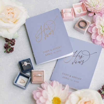 Rose Gold Wedding Vow Books, Personalized His and Hers Wedding Vow ...
