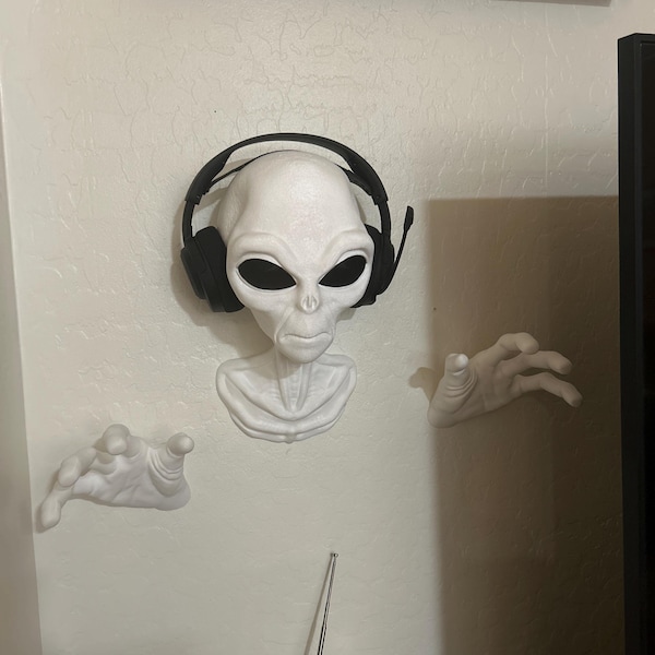 Alien Wall Art Mount 3d-printed Headphone Mount| Greys UAP UFO - Etsy