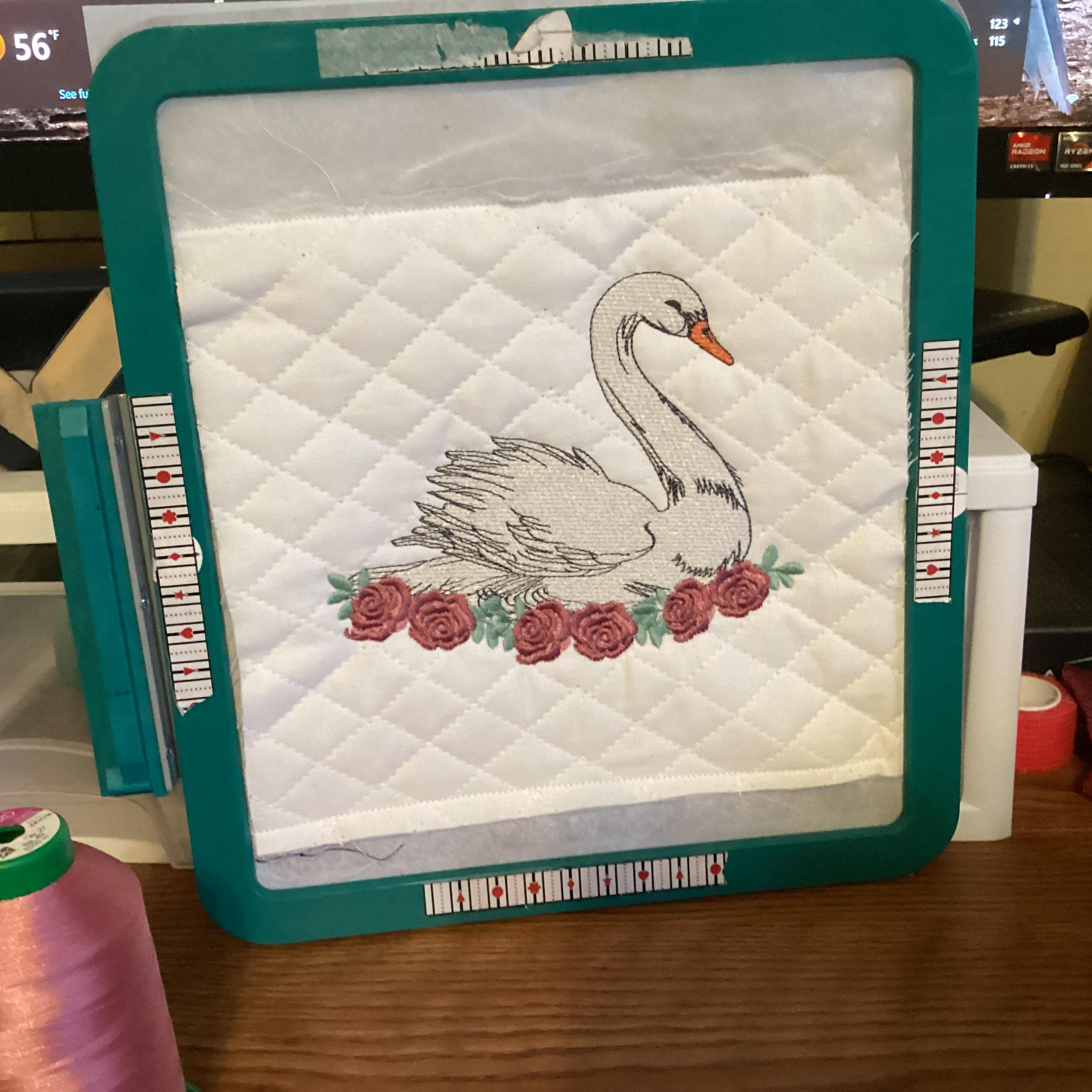 Customer project using Accent Mini Rose Flower Set of 5 embroidery design