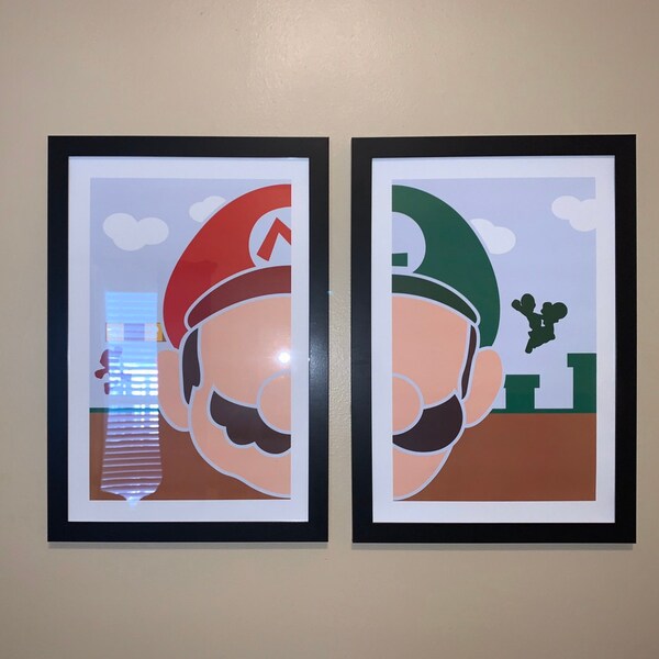 Super Mario Minimalist: Mario & Luigi Set - Etsy