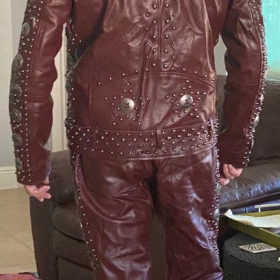 Handmade Men Black Punk Rock Studded Jacket main image 1