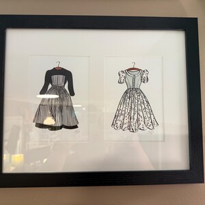 Sound of Music Dress Print | 5x7 Watercolor Art Print | Old