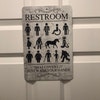 Restroom Door Sign Bathroom Door Sign Funny Metal Sign Vintage Design ...