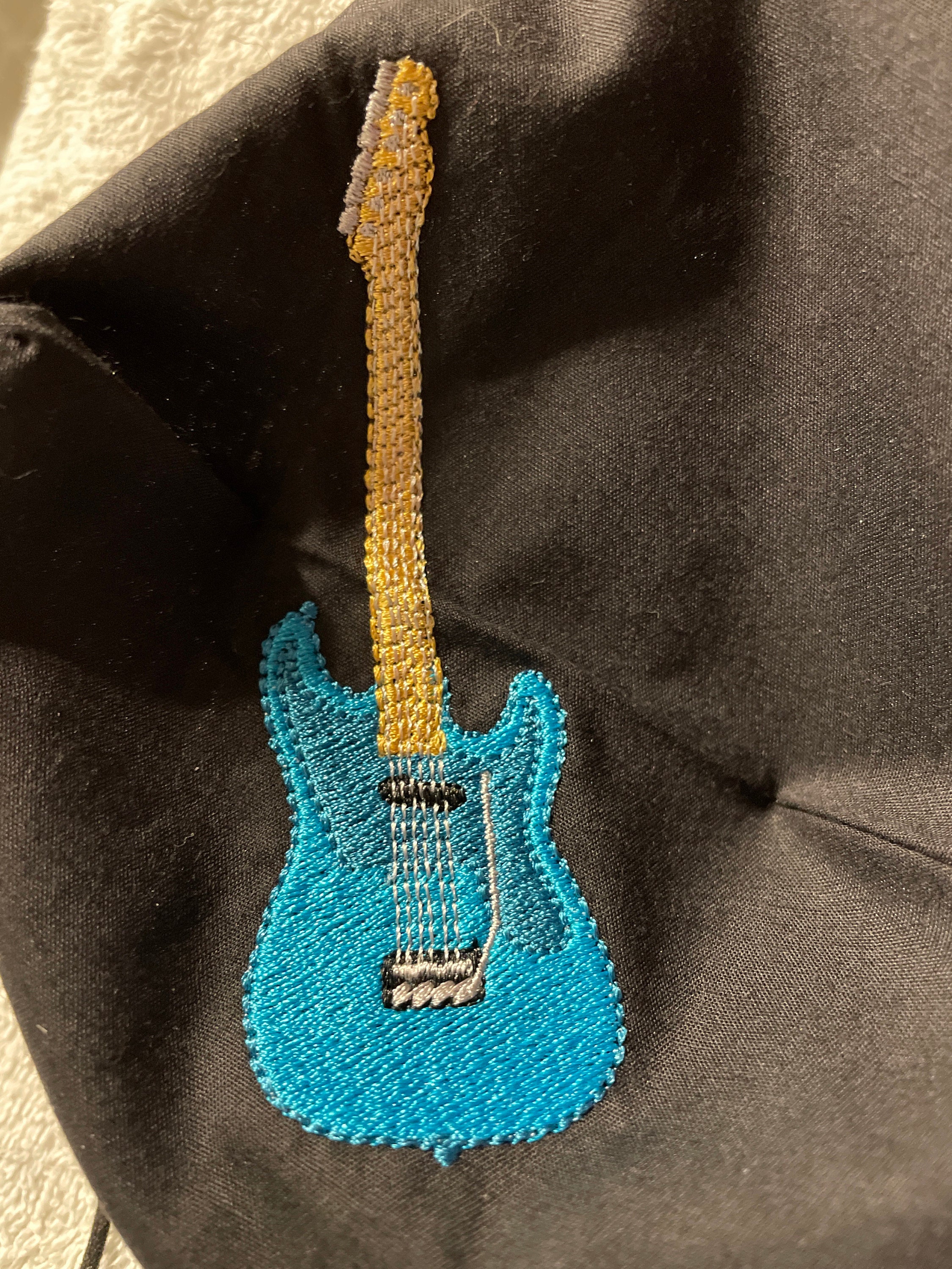 Electric Guitar Machine Embroidery Design, Set of 2 Sizes