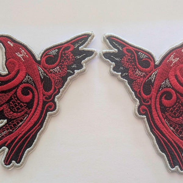 Celtic Raven Embroidered Patch | Odin's Ravens Patch | Viking Patch Sew ...