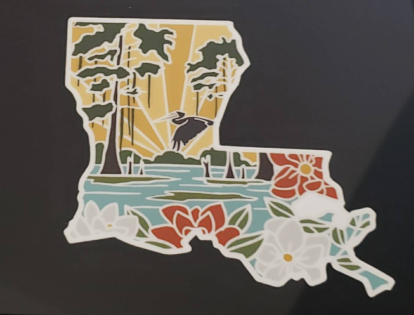 Louisiana Durable Sticker | High Quality Bumper Sticker | United States Vinyl Decal | Weatherproof Sticker | Water Bottle Sticker | 3.25&quot;