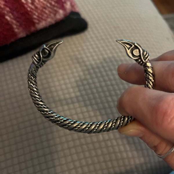 Silver Viking Raven Torc With Odin's Ravens Hugin and Munin --- Norse ...