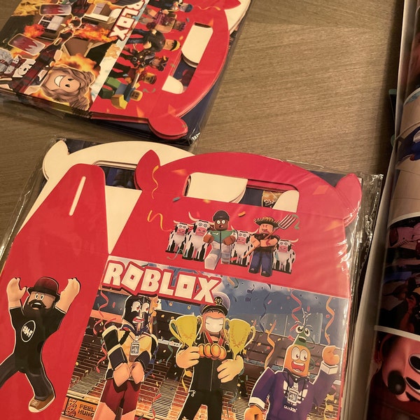 Roblox Birthday Party Favor Box Roblox Party Supplies Roblox Game Iap Q8ymytfb 
