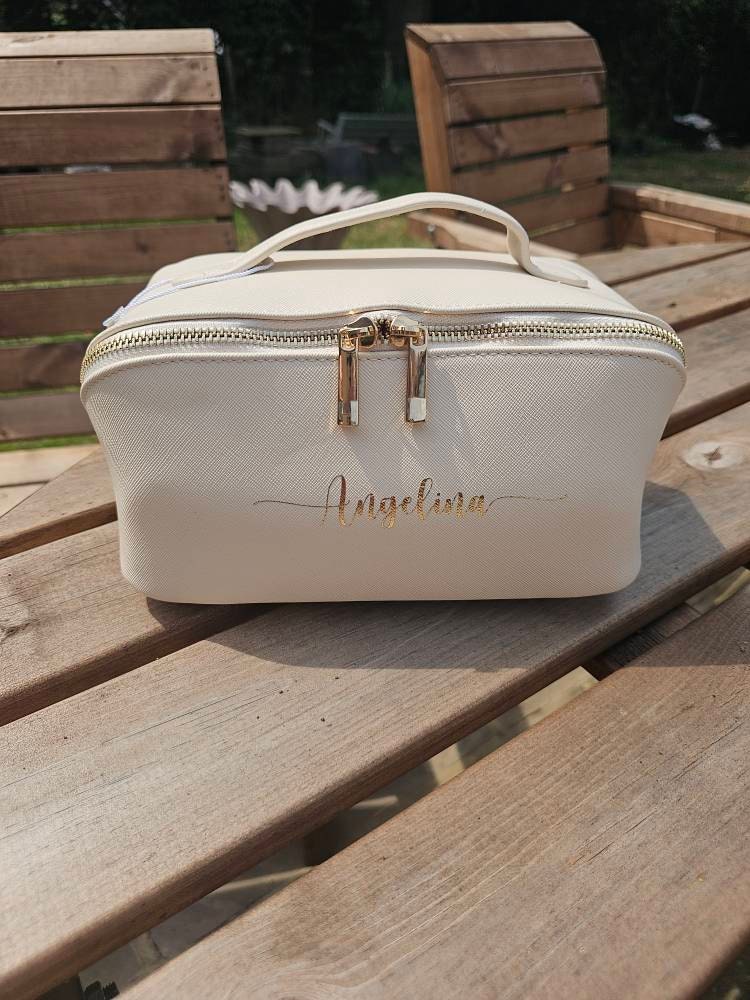 Personalisierte Monogramm Kosmetiktasche, personalisierte Schminktasche, personalisiertes Geschenk für sie, personalisiertes Geschenk für Brautjungfern, Makeup Organizer, Make-up