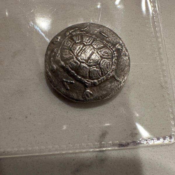 350-338 BC Ancient Greek Coin Aegina Turtle - Silver Drachma 21mm - Etsy