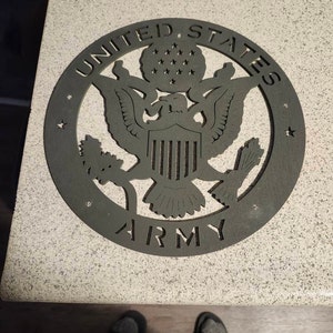 US Army Military Wood Laser Cut Eagle Logo Insignia Emblem