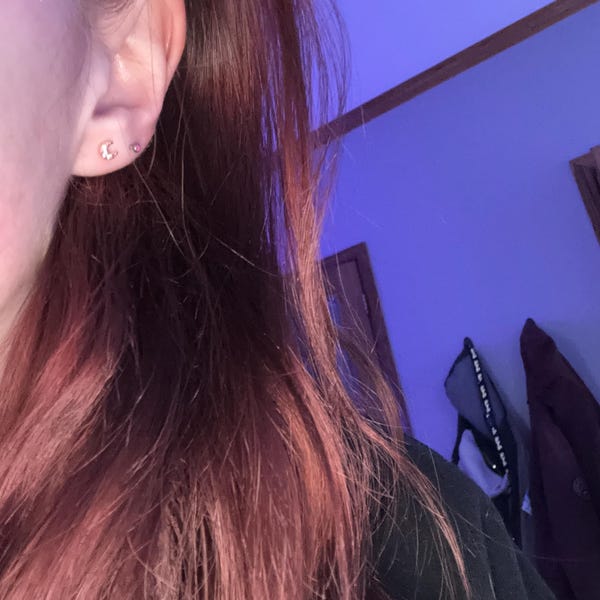 Fancy Star And Moon Studs