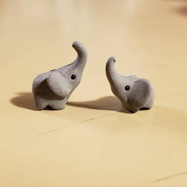 Micro Mini Elephant, Miniature Elephant Figurine, Tiniest Elephant