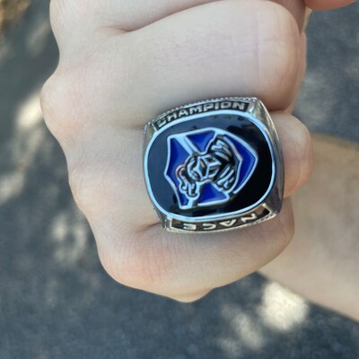 Personalized Championship Ring Custom Logo and Text for Football ...