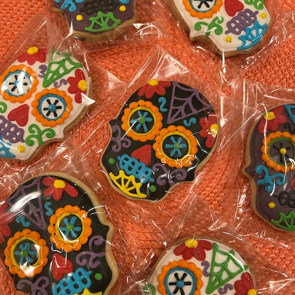 Day of the Dead Sugar Skull Cookies (dia De Los Muertos) - Etsy