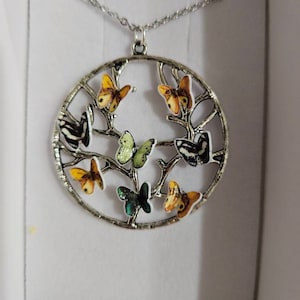 Collana con cristallo e pietra portafortuna a forma di farfalla, 2