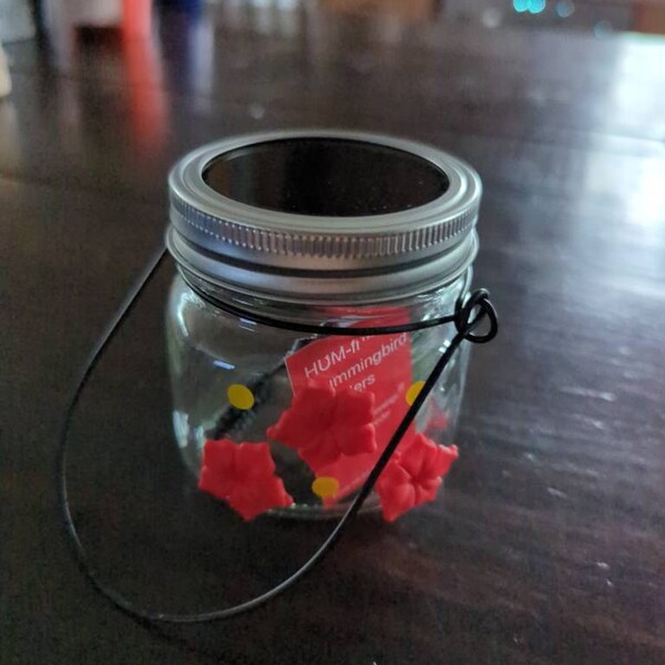 Single New Flower Hum-button™, Mini Hand Held Hummingbird Feeder W ...