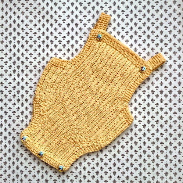 Golden Romper Knitting Pattern | Baby Romper Knitting Pattern | 0-24 ...