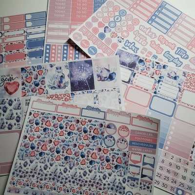 Printable Weekly Planner Kit, Crystal Planner Stickers, ECLP Vertical ...