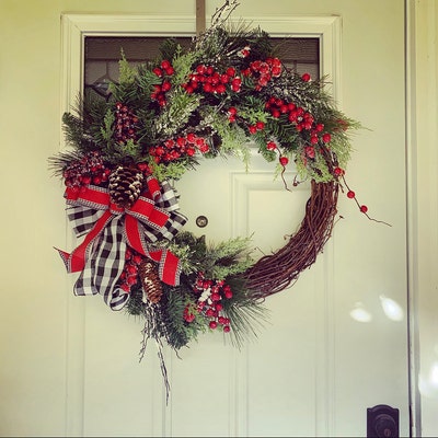 Christmas Door Wreath Christmas Wreath for Front Door - Etsy