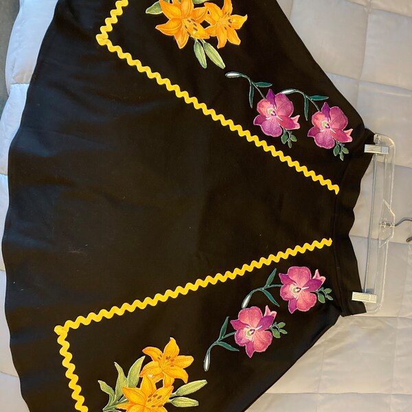 Custom Magical Fairy Iron On Patch - Storybook Castle In Bloom Embroidered Design, 7.25" X 5.85"
