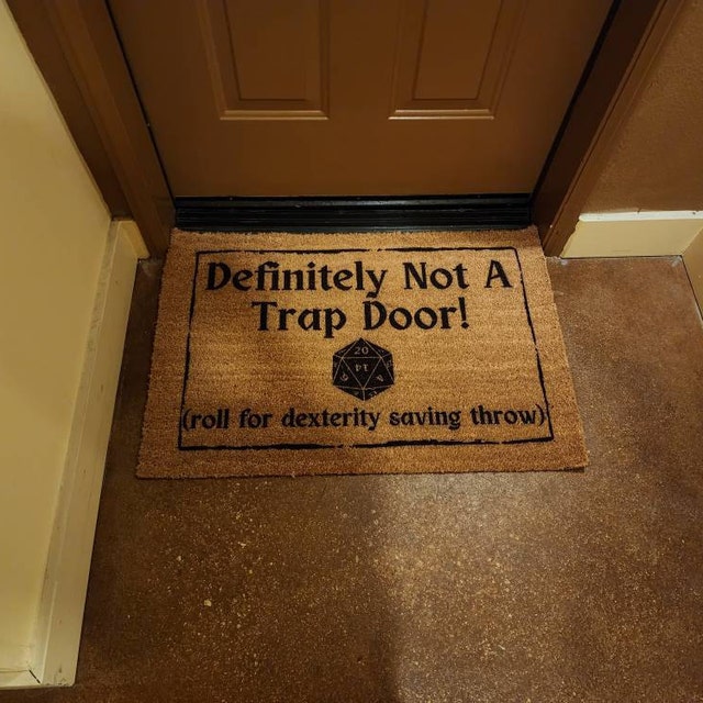 Not A Trap Door Doormat, D&D Doormat, Dungeons and Dragons Doormat