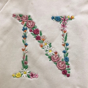 Machine Monogram Letter N Machine Embroidery LETTER N Uppercase 9,7cm/3.80